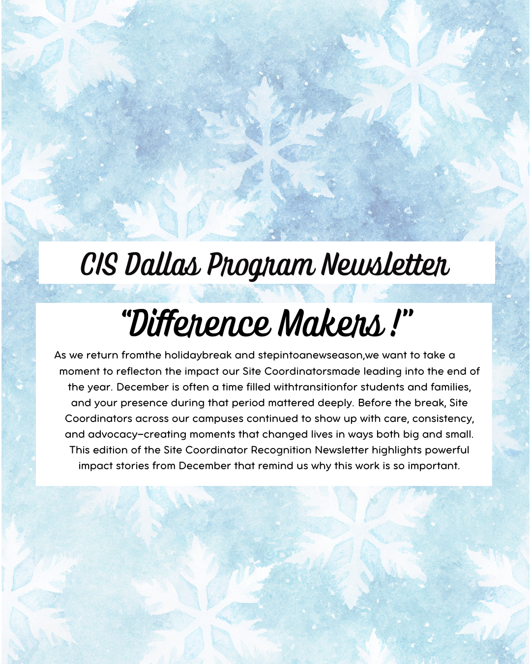December 2025, Program Newsletter